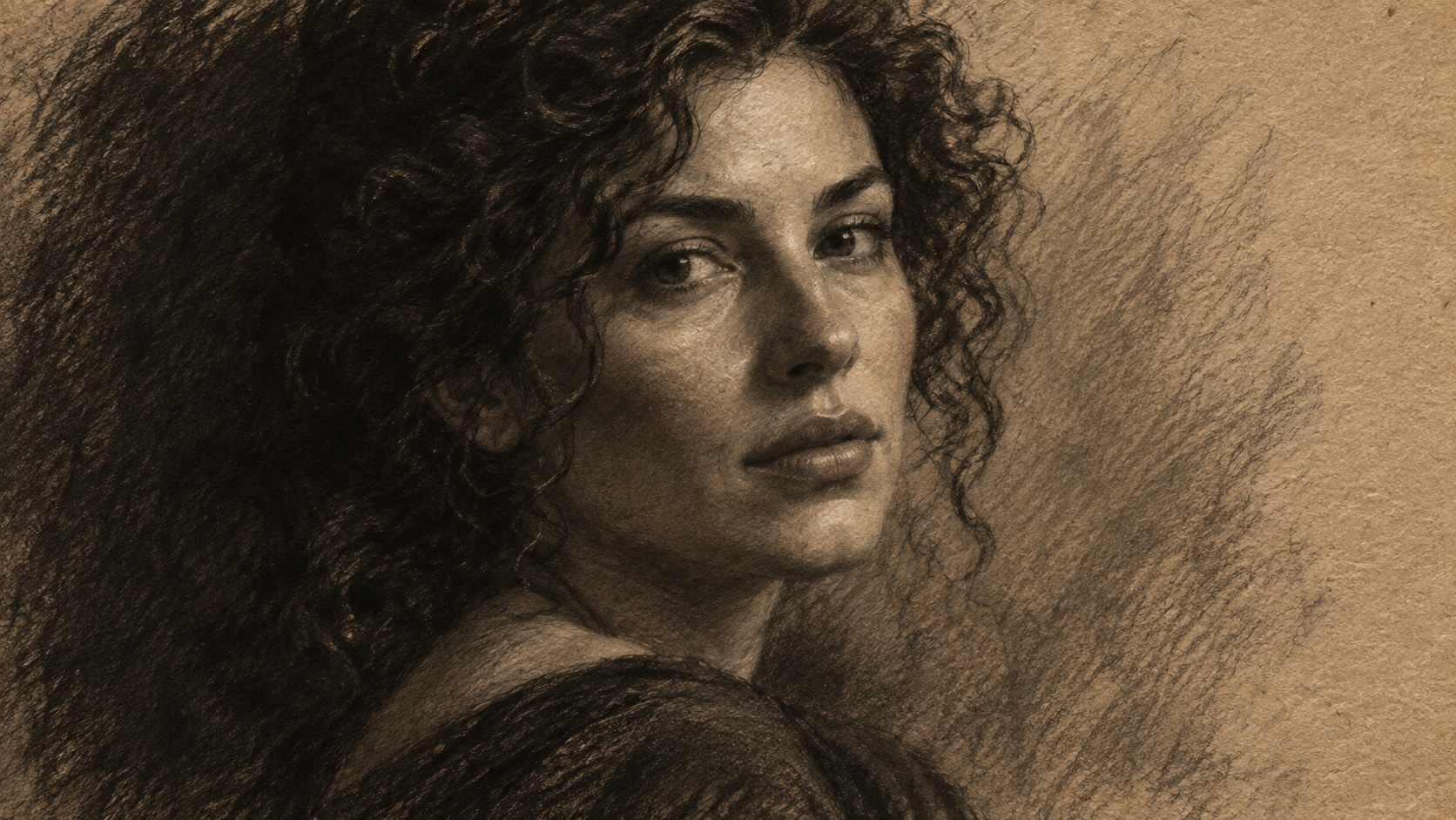 Filmora AI image generator creating charcoal sketch portrait prompt visuals