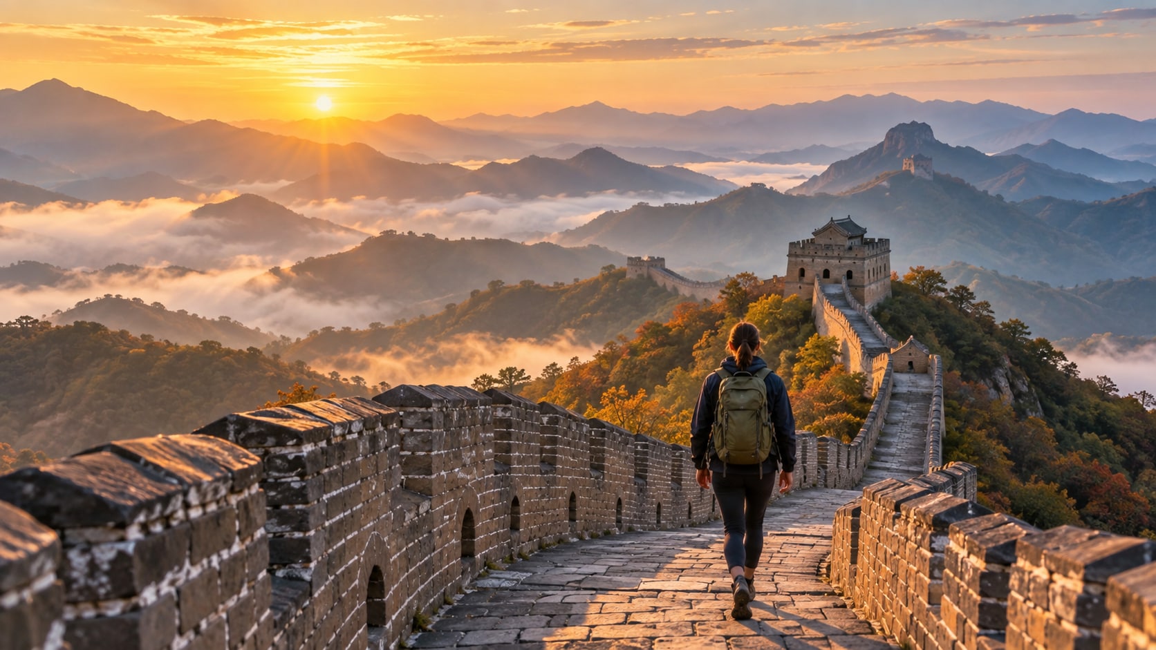 Filmora AI image generator creating Great Wall photo prompt visuals