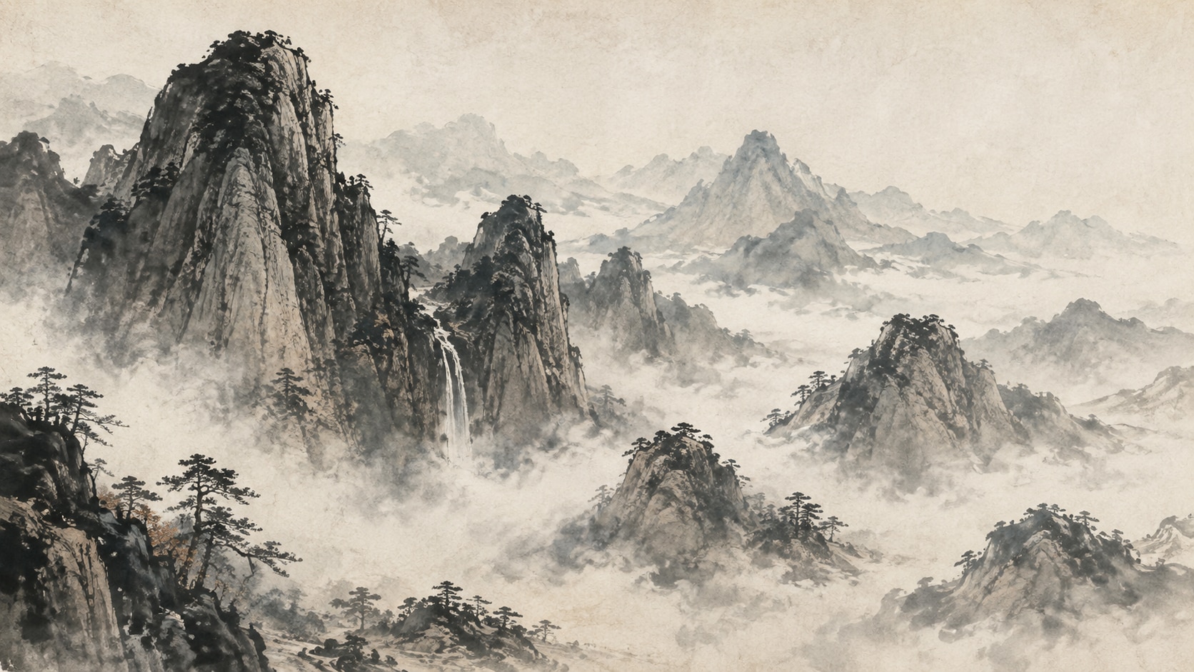 Filmora AI image generator creating Chinese ink wash painting prompt visuals