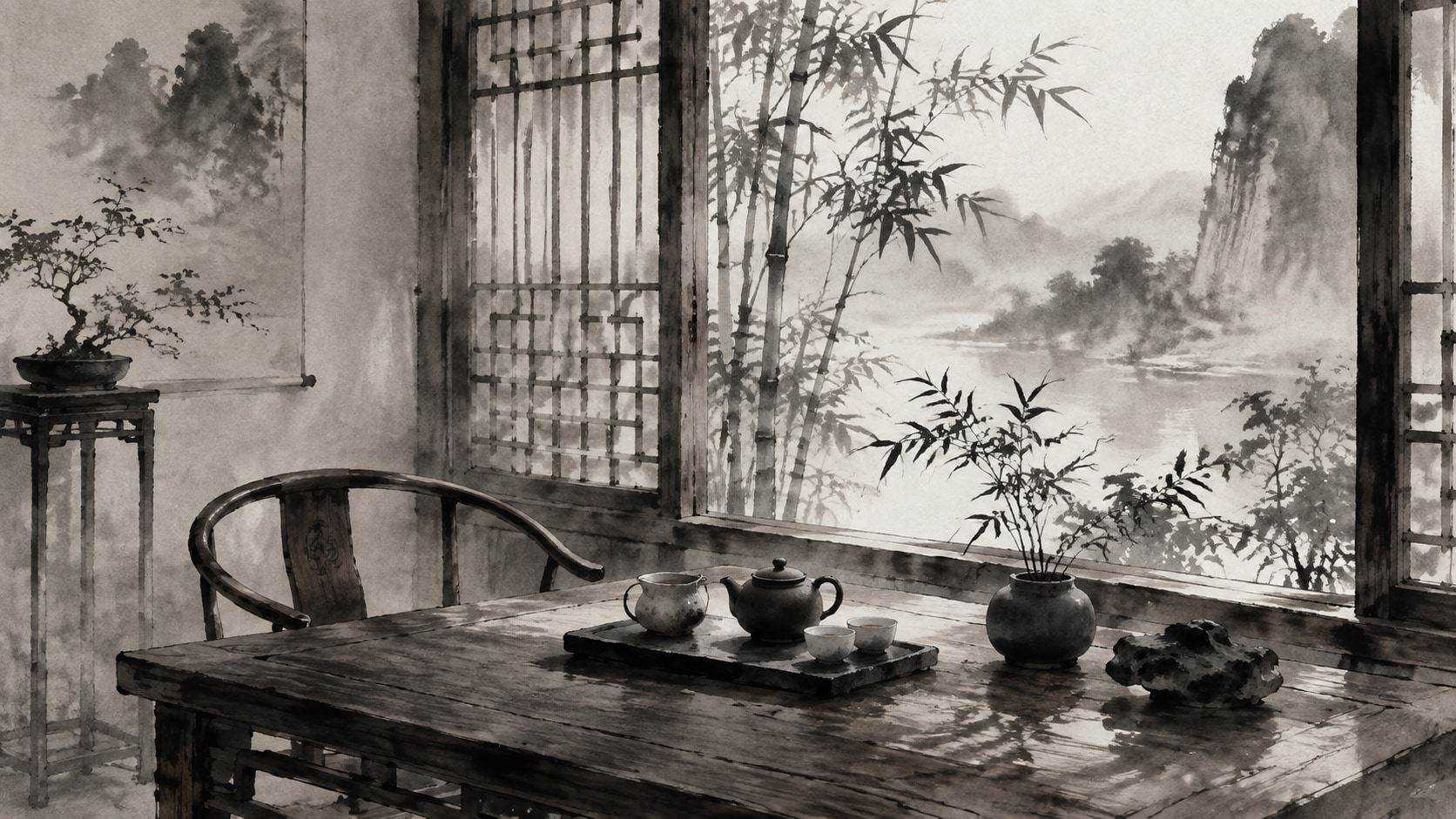 Nano Banana model creating Chinese ink wash painting prompt style variants