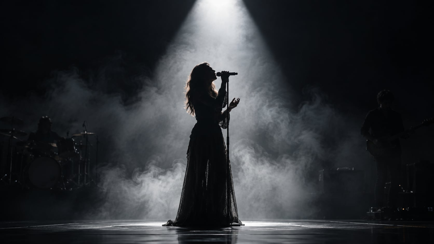 Filmora AI image generator creating concert portrait prompt visuals