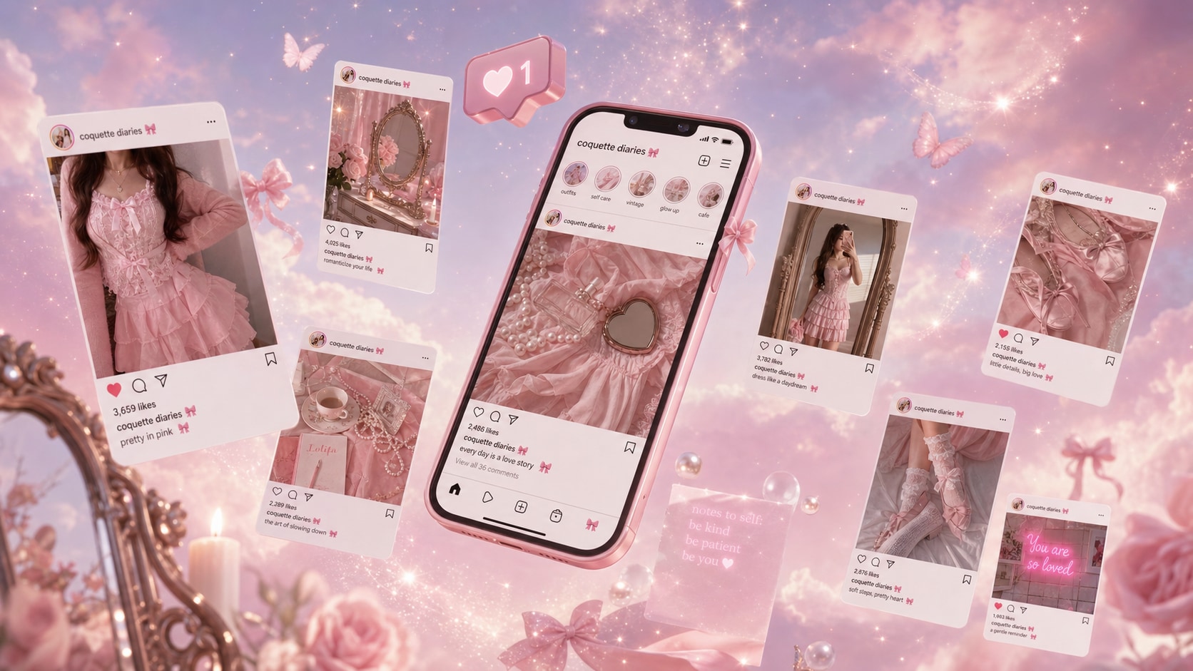 Elevate social media feed with coquette prompts
