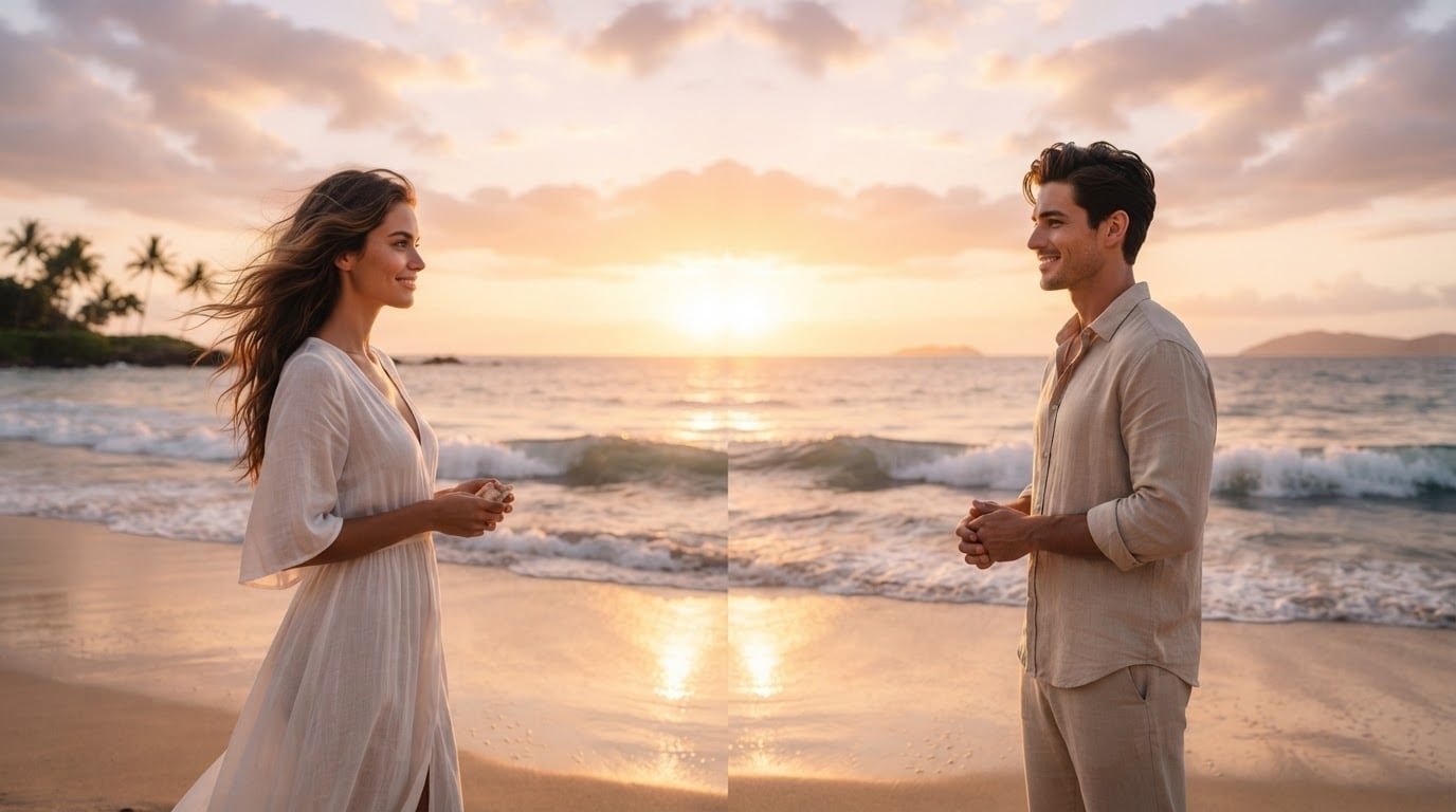 Create cohesive aesthetics with an ai couple wallpaper