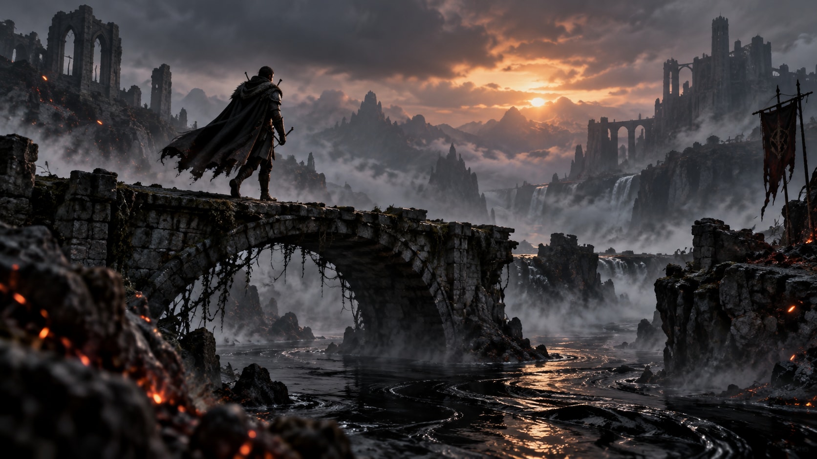 dark fantasy prompt still image converted into video in Filmora