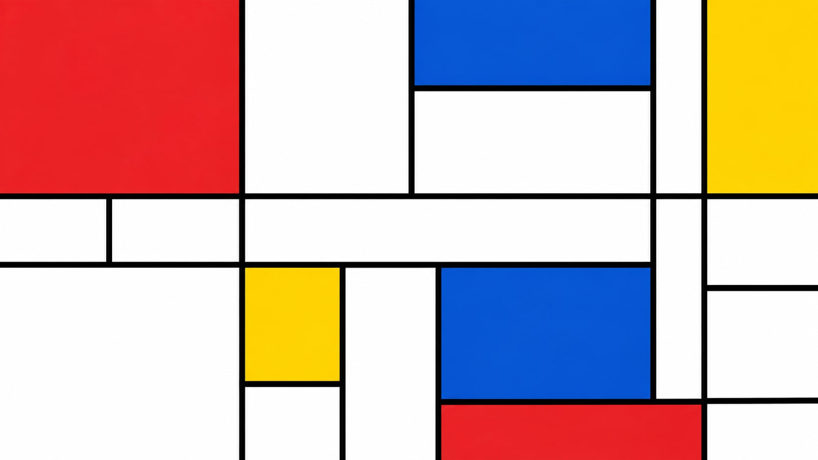 Filmora AI image generator creating Mondrian-style primary color grids