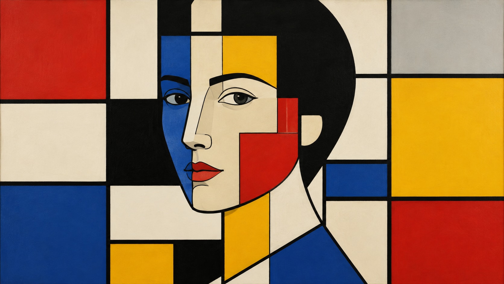 GPT Image 2 holding Mondrian line weight and rectangle proportions