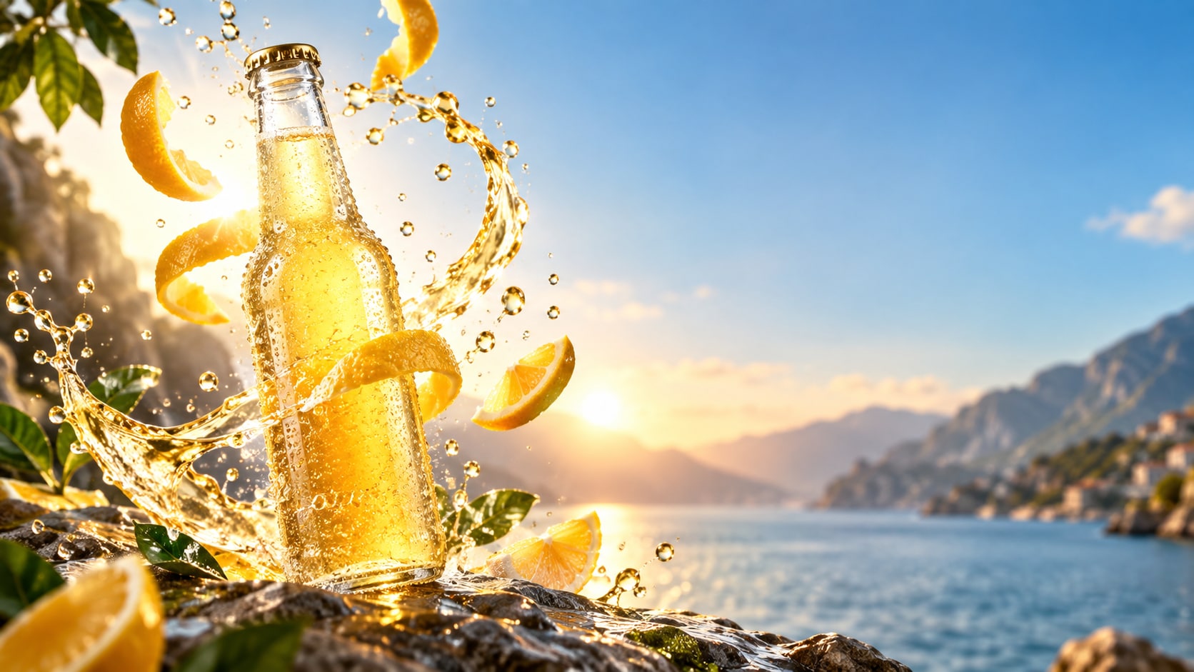 drink ads poster prompt still image converted into video in Filmora