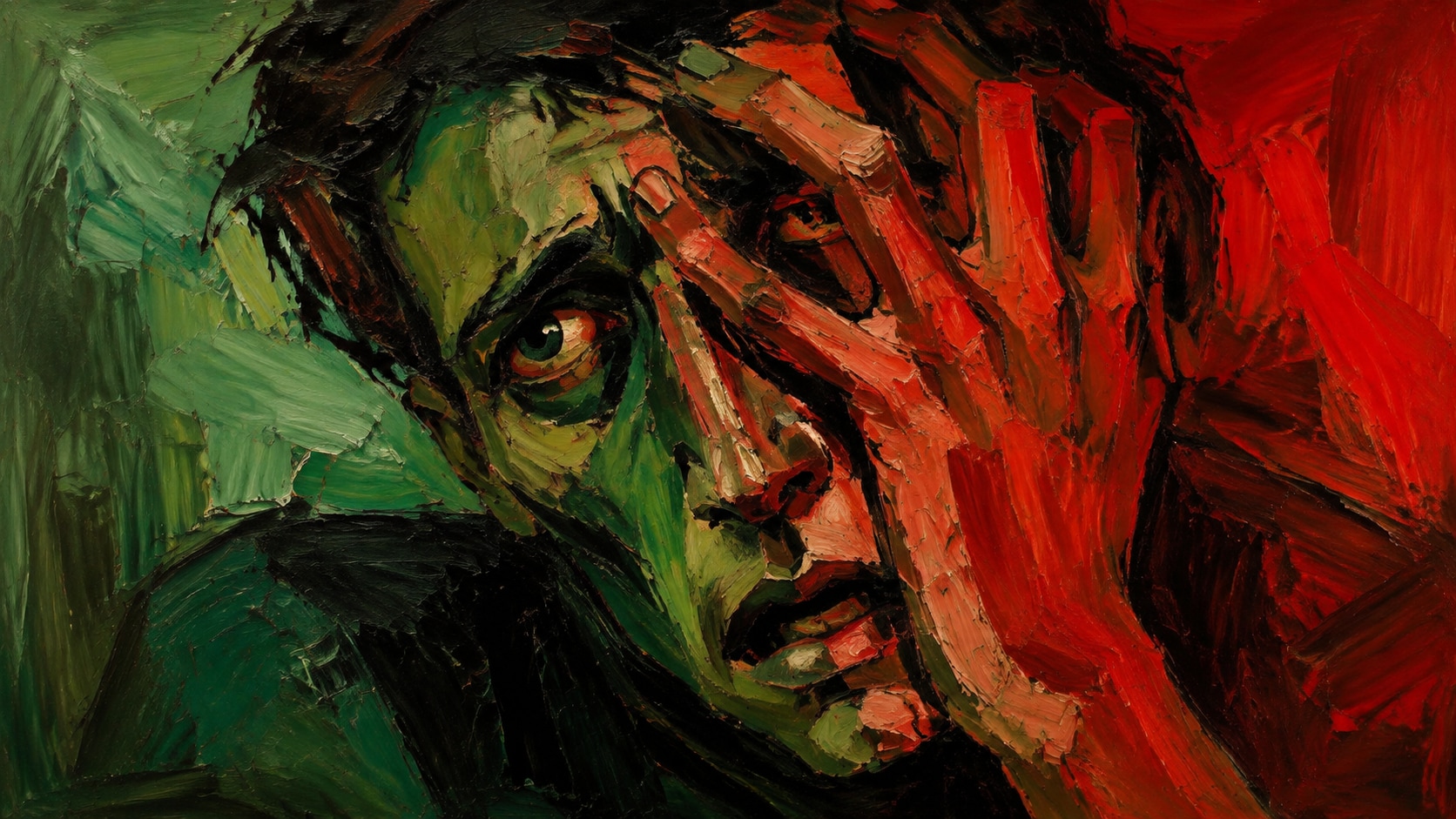 Filmora AI image generator creating expressionist portraits and color fields