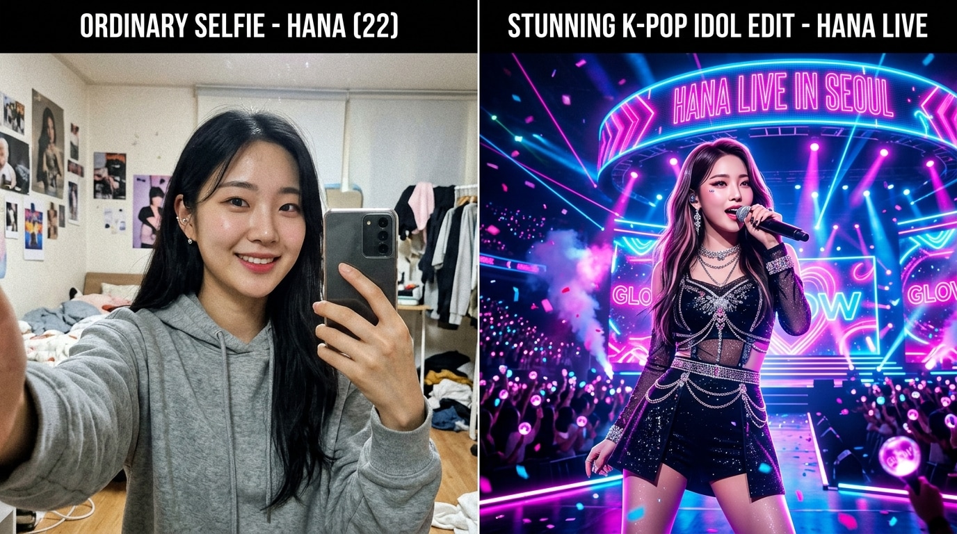 Simulate a front-row K-pop concert screen experience
