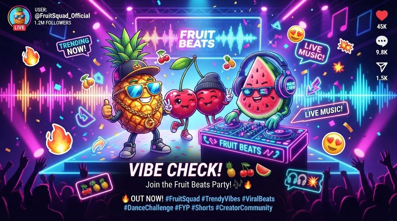 Creative assets and music for fruit animations