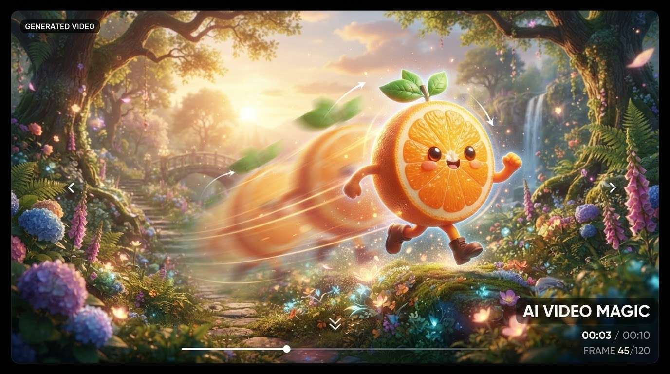 Text to video generation for fruit animations