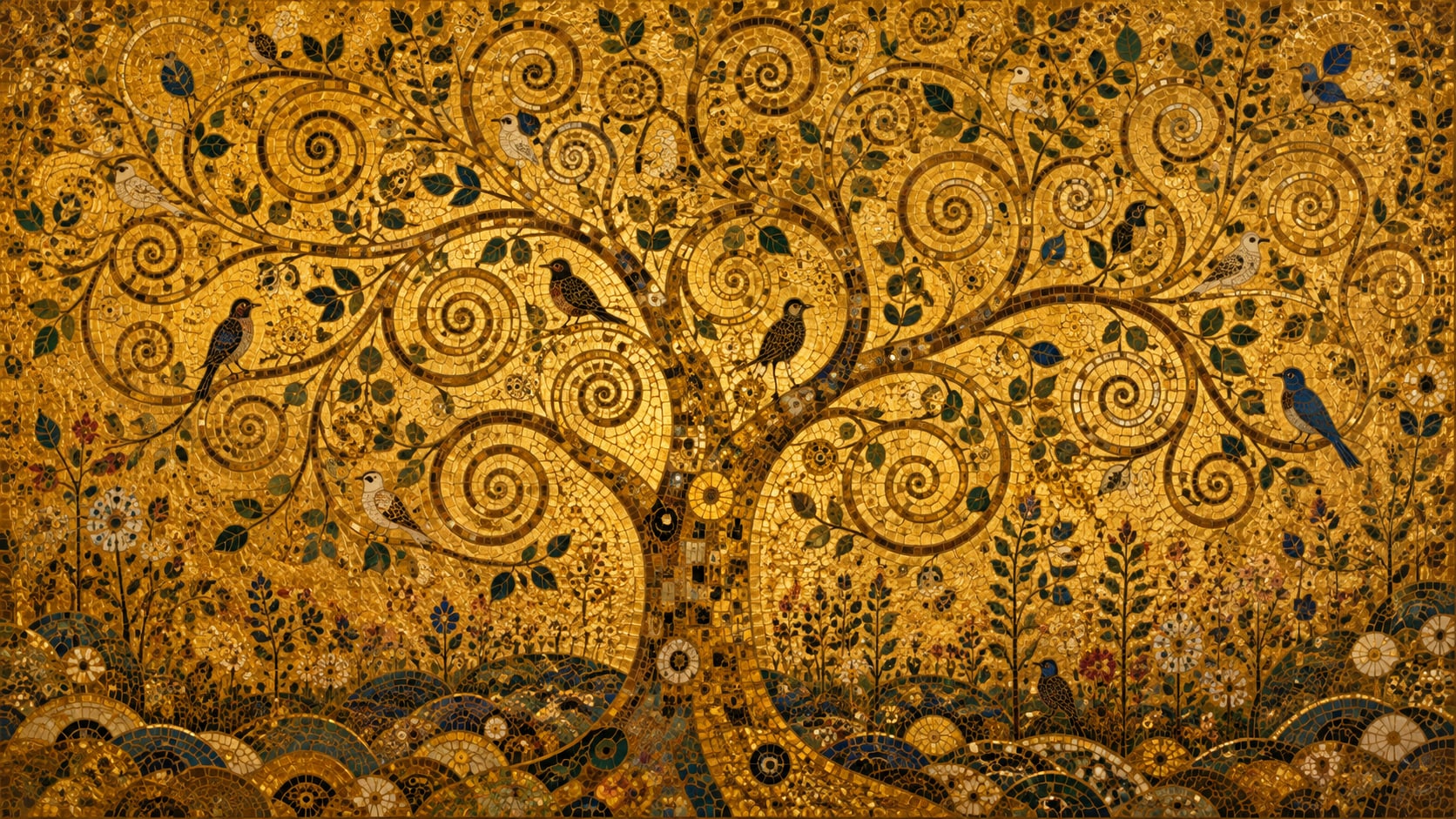 Nano Banana creating warmer and cooler Klimt mosaic variants