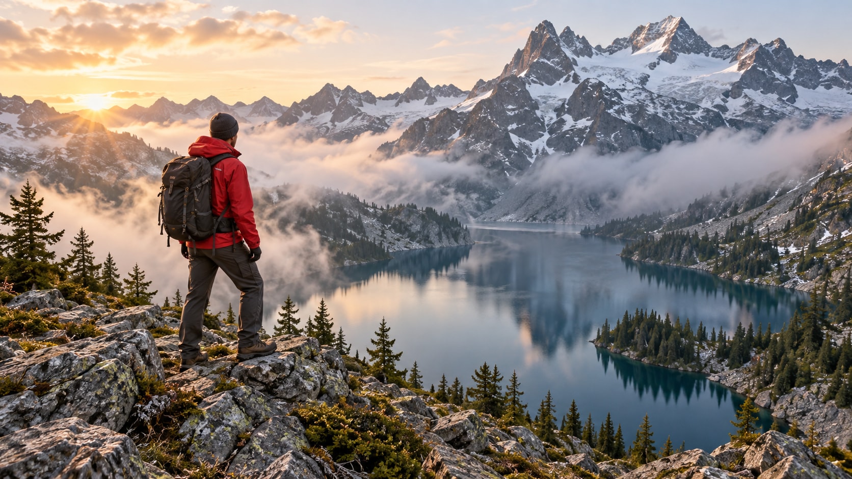 Filmora AI image generator creating hiking portrait prompt visuals
