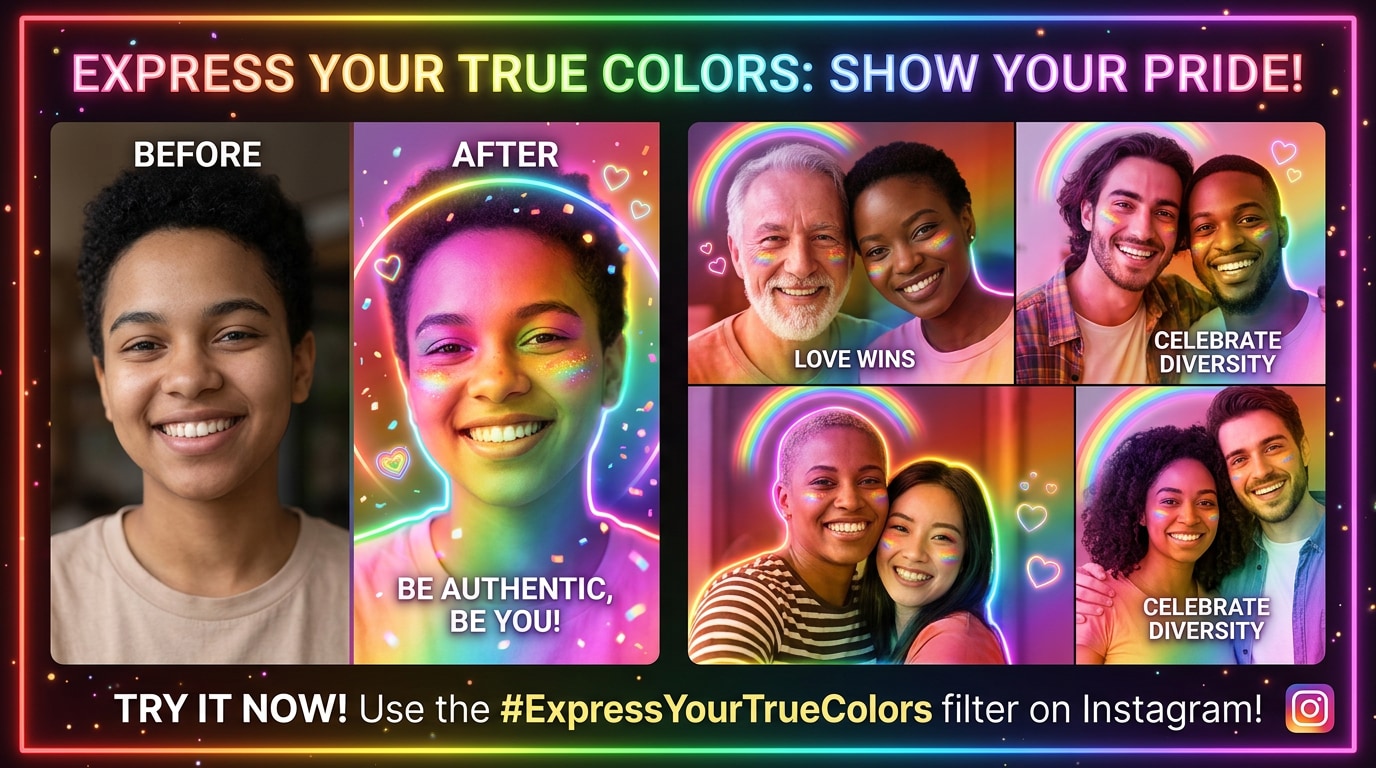 Express your true colors with an instagram pride filter