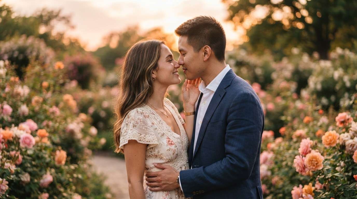 Create hyper-realistic romantic couples with an AI kiss prompt