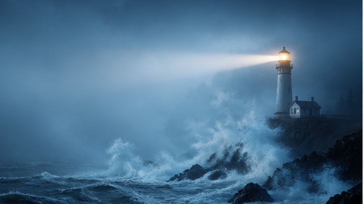 AI lighthouse image prompt still image converted into video in Filmora