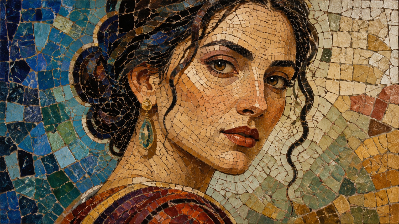 Filmora AI image generator creating AI mosaic art prompt visuals