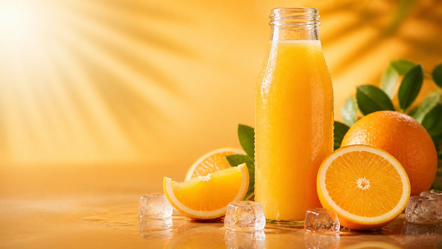 Filmora AI image generator creating an orange juice product ad