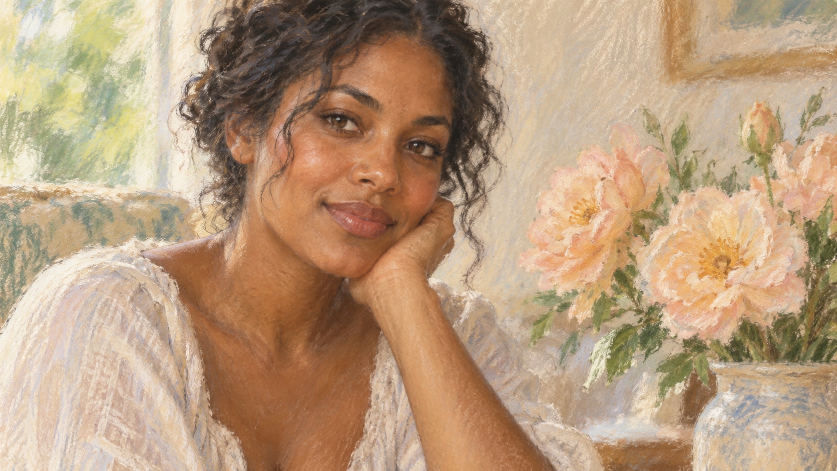 Filmora AI image generator creating pastel painting prompt visuals