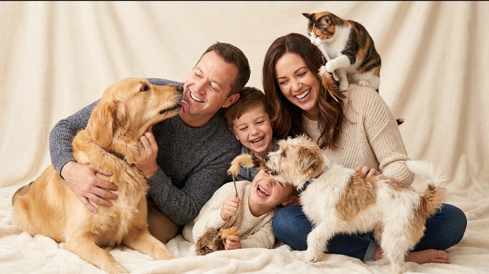 multiple pets & owner