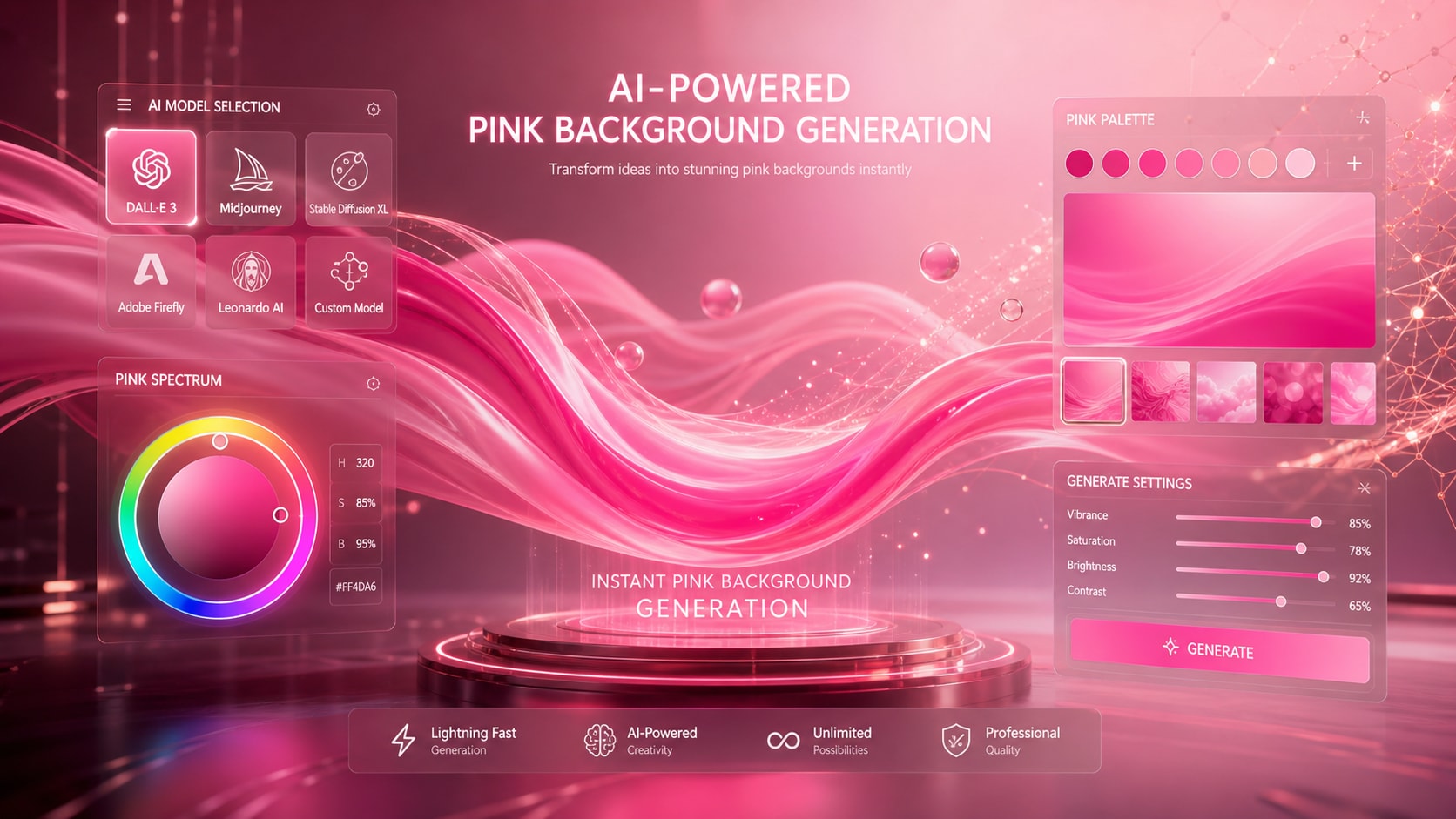 Generate stunning pink background AI images