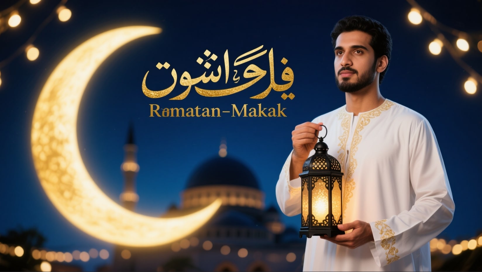 male white thobe lantern