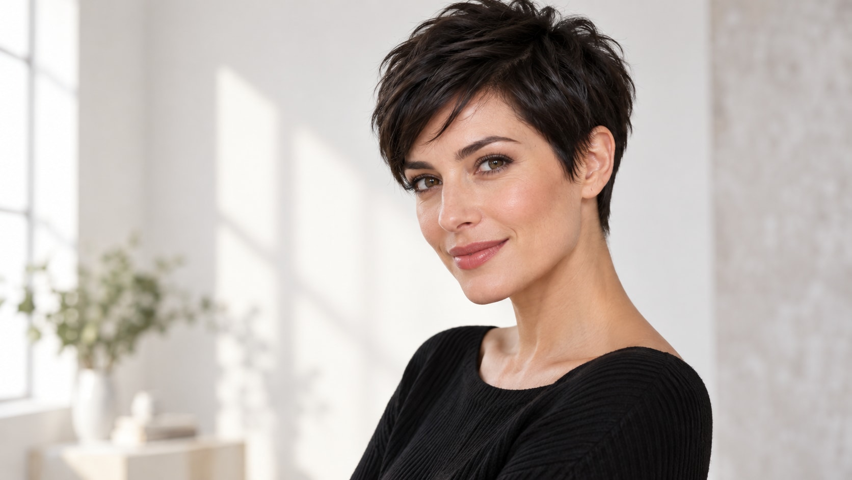 Filmora AI image generator creating short hair prompt visuals