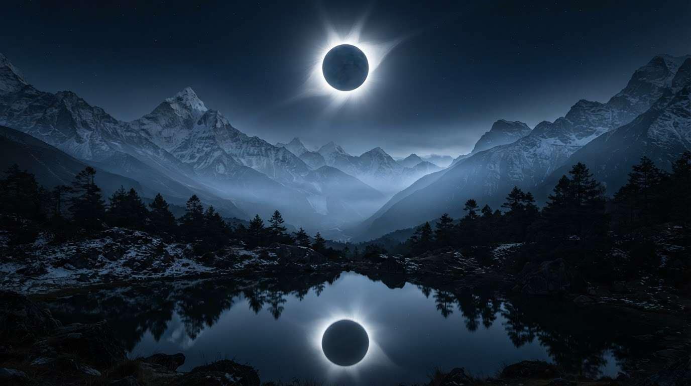 Create celestial backgrounds with solar eclipse AI prompts
