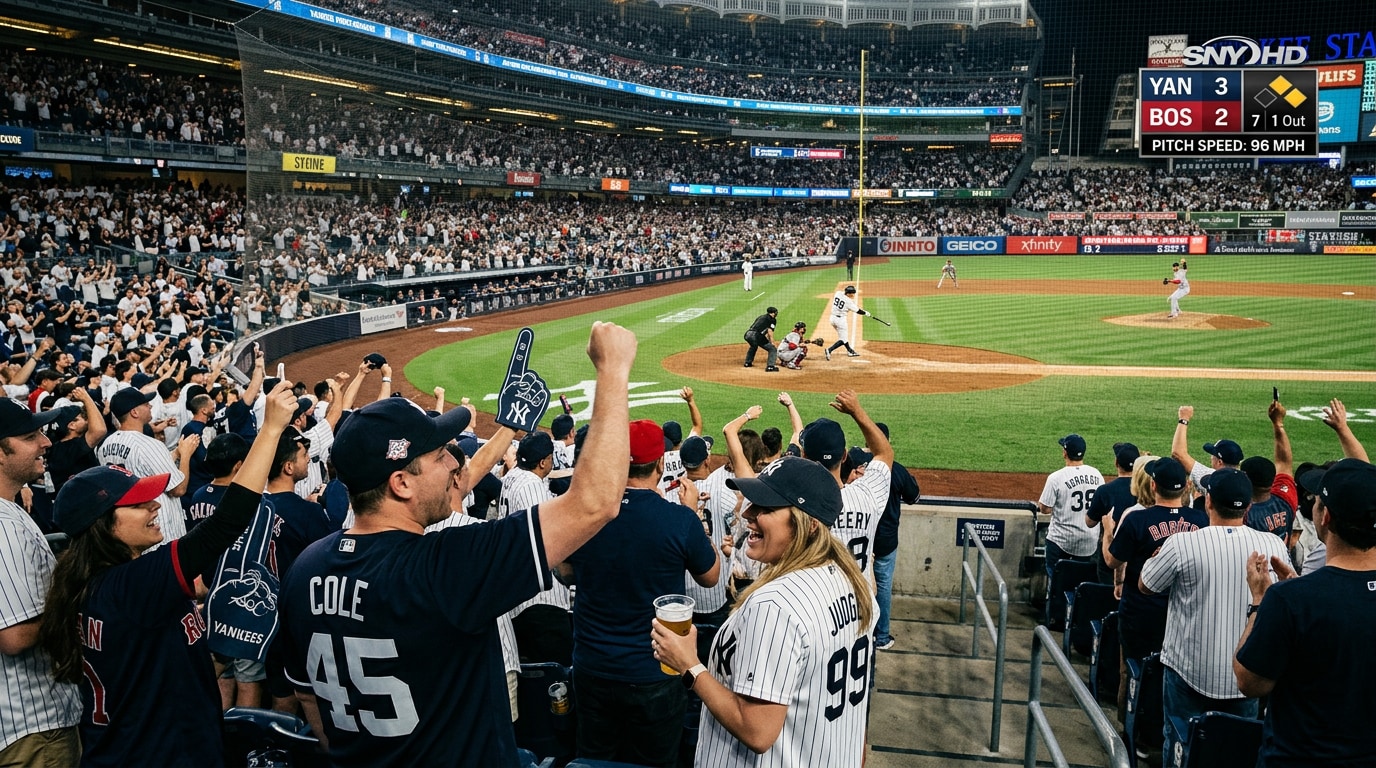 Design the ultimate ai baseball broadcast screenshot for fan pages