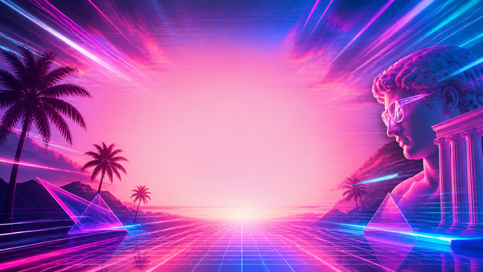 vaporwave photo prompt still image converted into video in Filmora