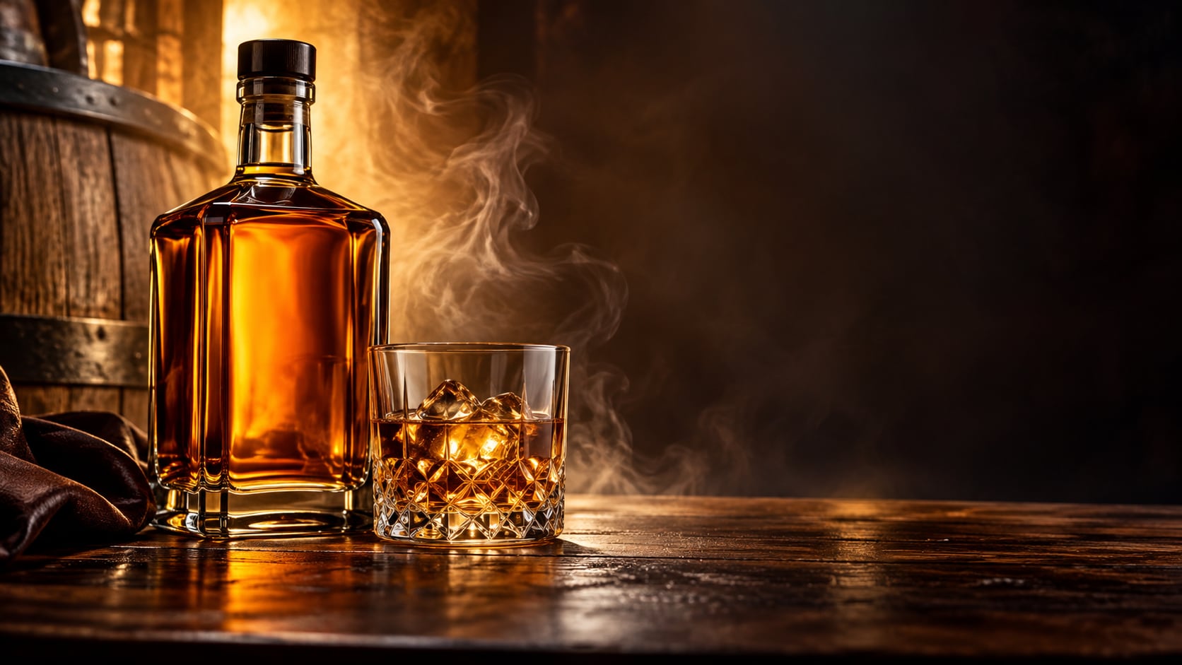 whiskey poster prompt still image converted into video in Filmora