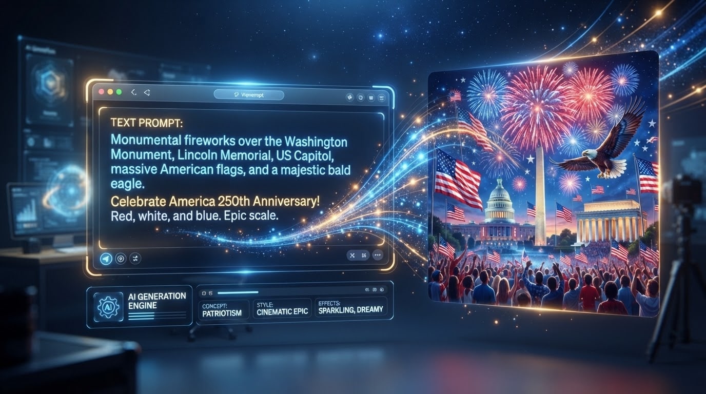 Generate America 250 image with AI text-to-image