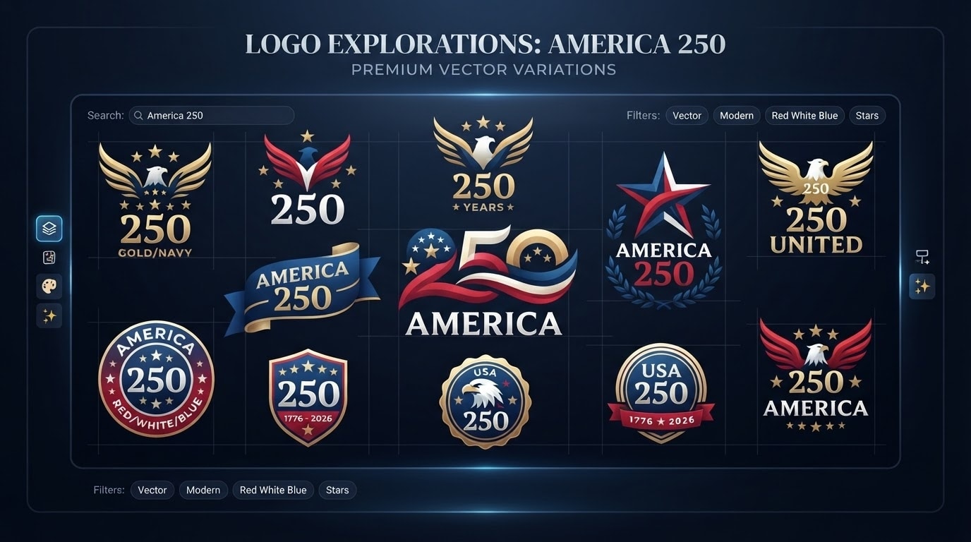 Design an America 250 logo with AI
