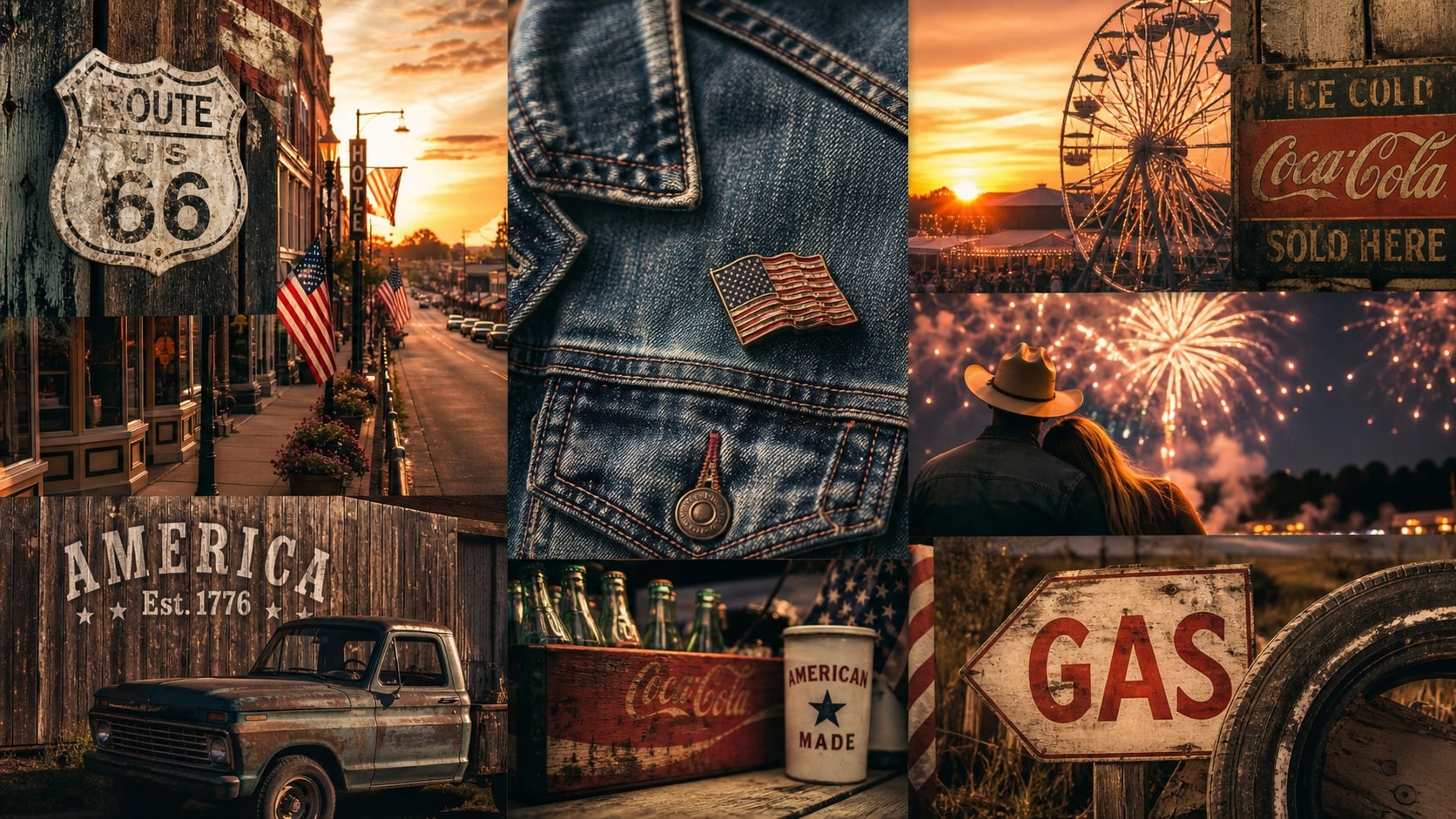 Cinematic Americana photo prompt visual