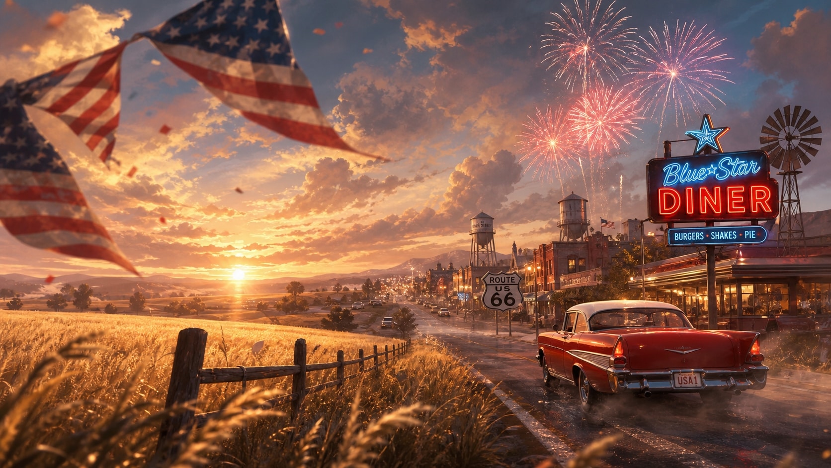 Dynamic Americana AI prompt effects