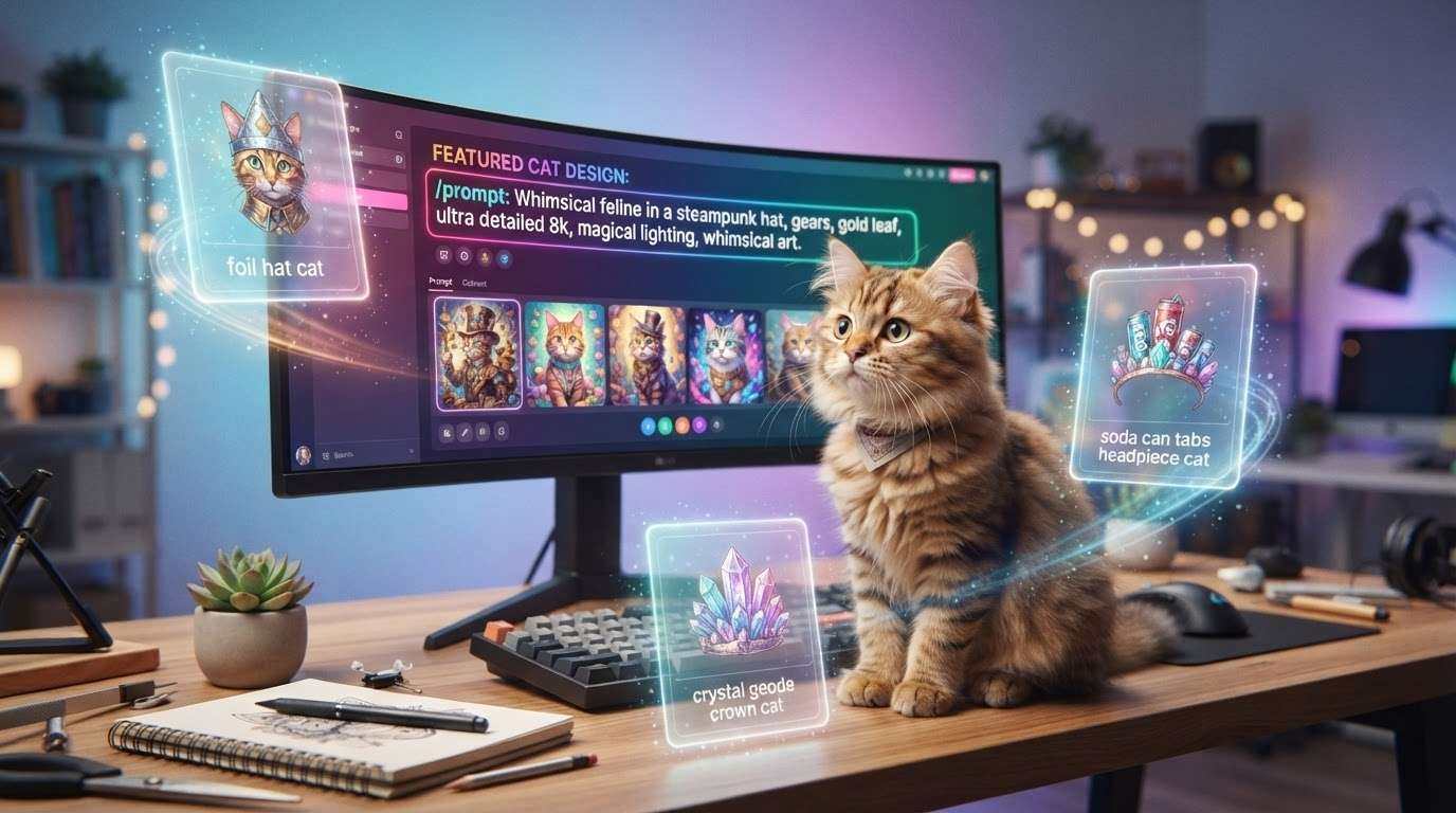 Transform funny cat photo ideas with AI text to image