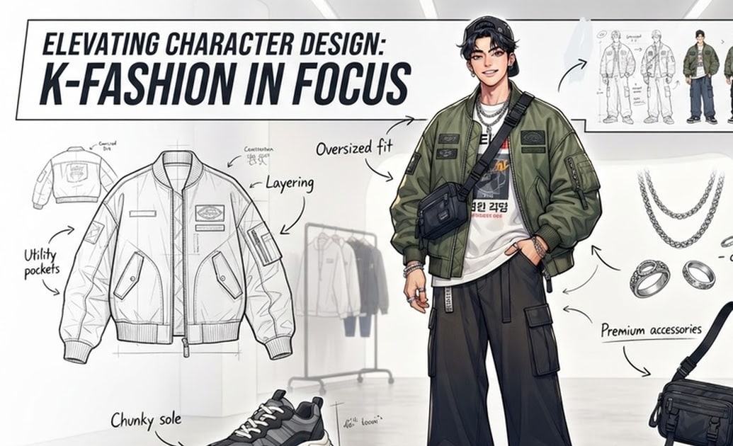 Elevate character designs with anime fashion prompts
