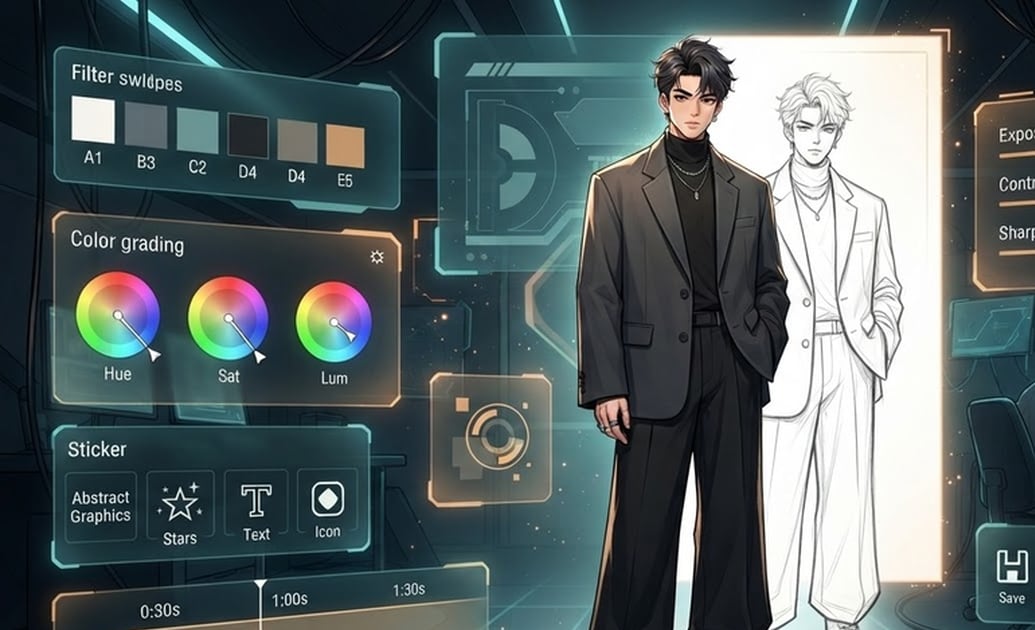 Enhance anime artwork with editing tools