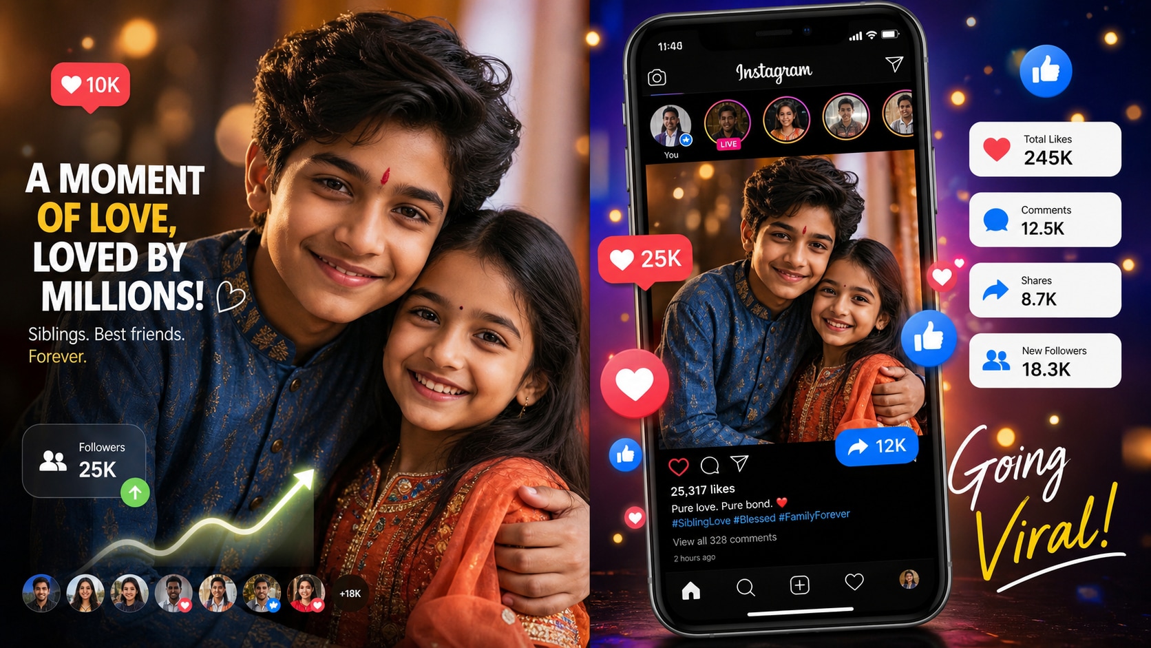 Generate emotional sibling portraits with AI