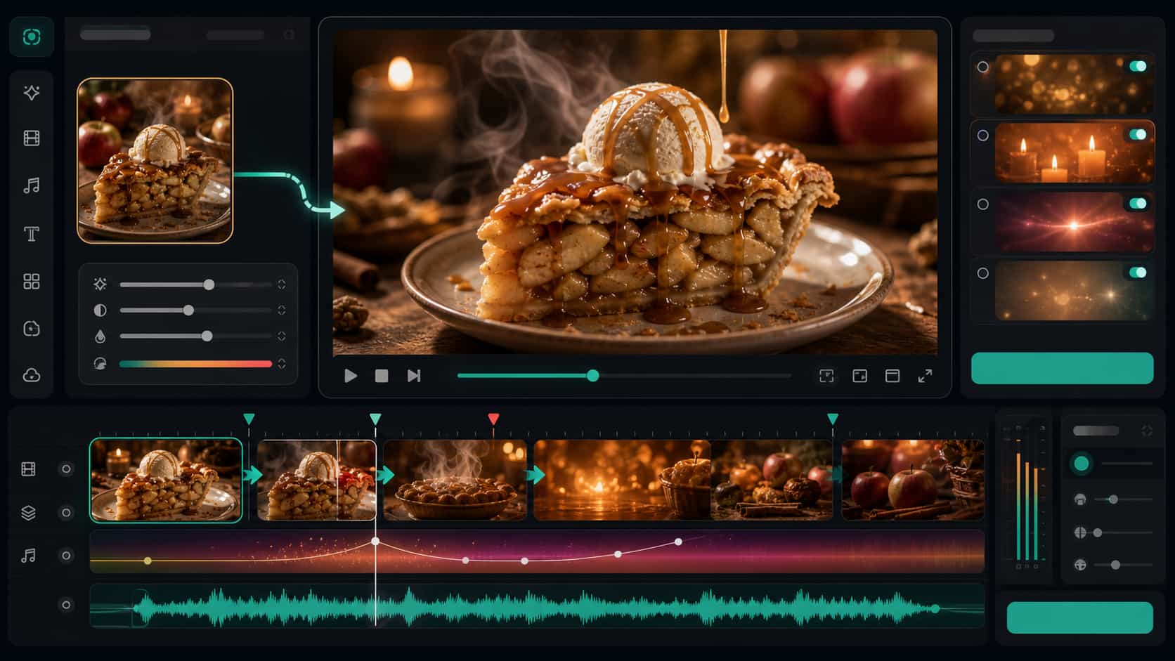 Animate apple pie aesthetic images into videos