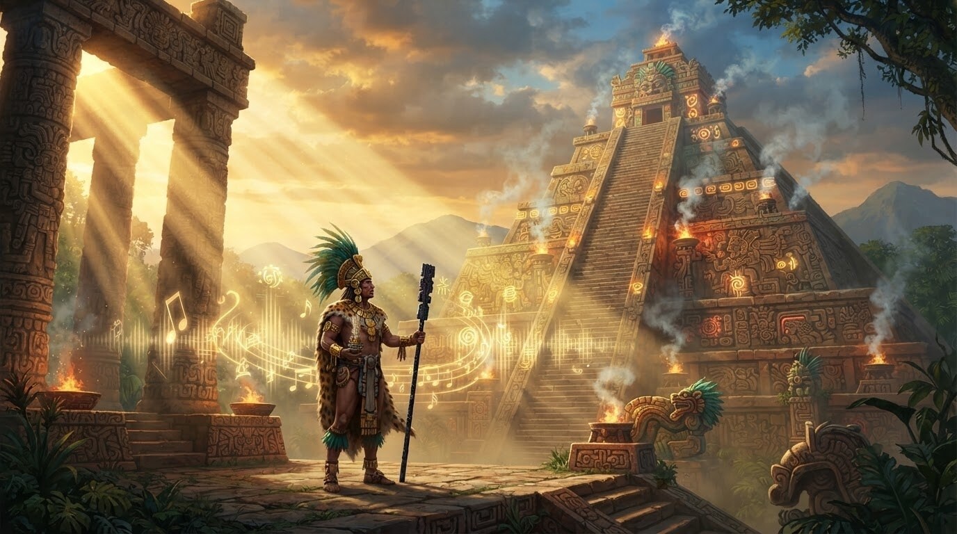 Build mythological worlds with an aztec mythology prompt