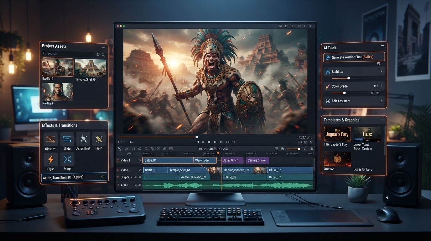 Streamline concept art creation with an aztec pyramid prompt