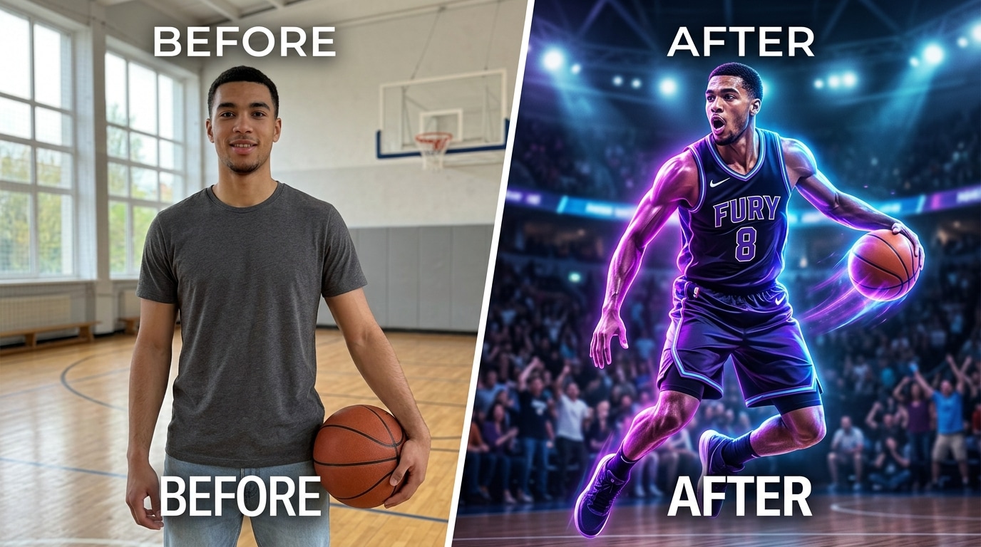 AI basketball player generator poster creation