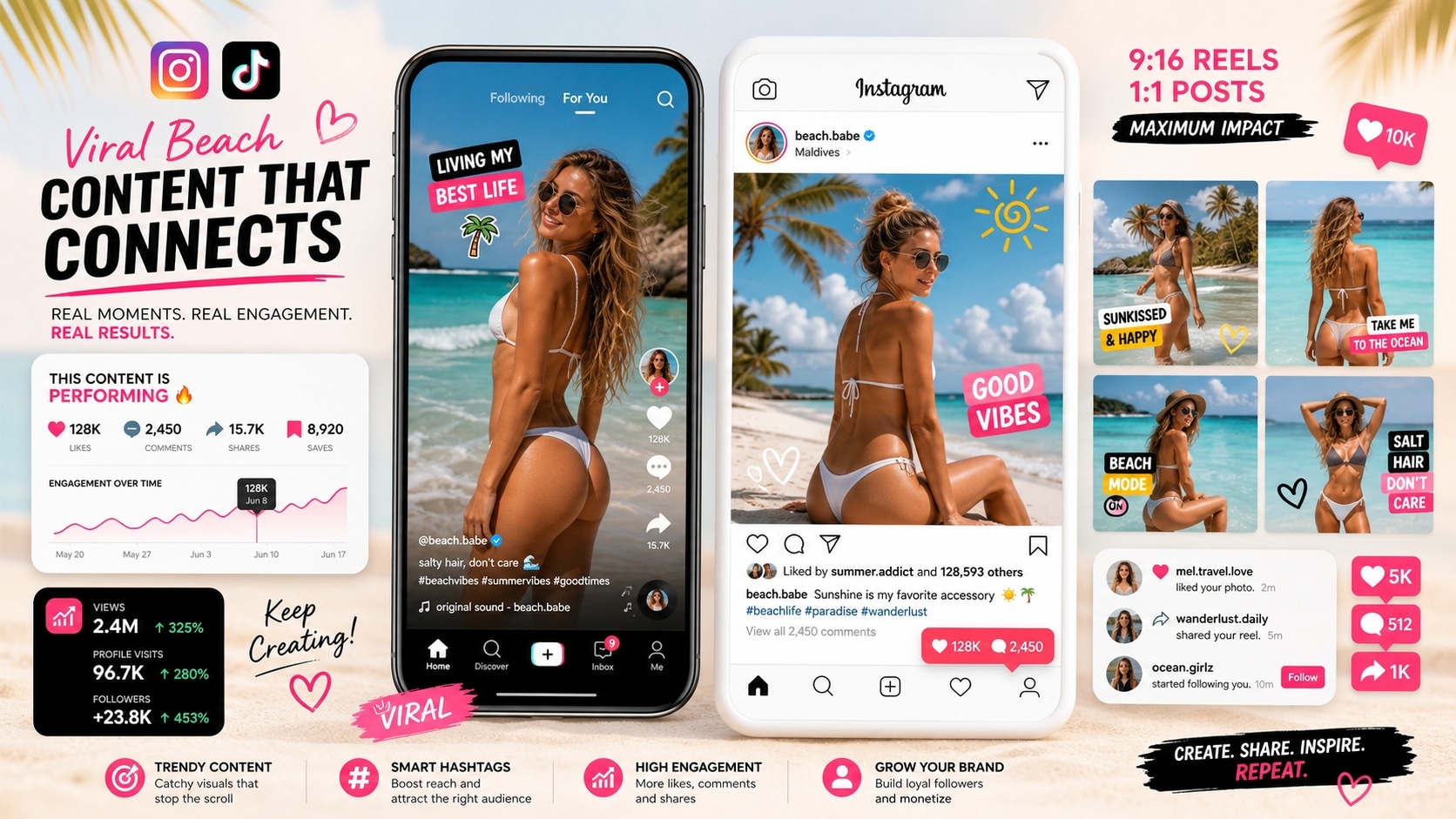 Elevate social media aesthetics with chatgpt beach photo