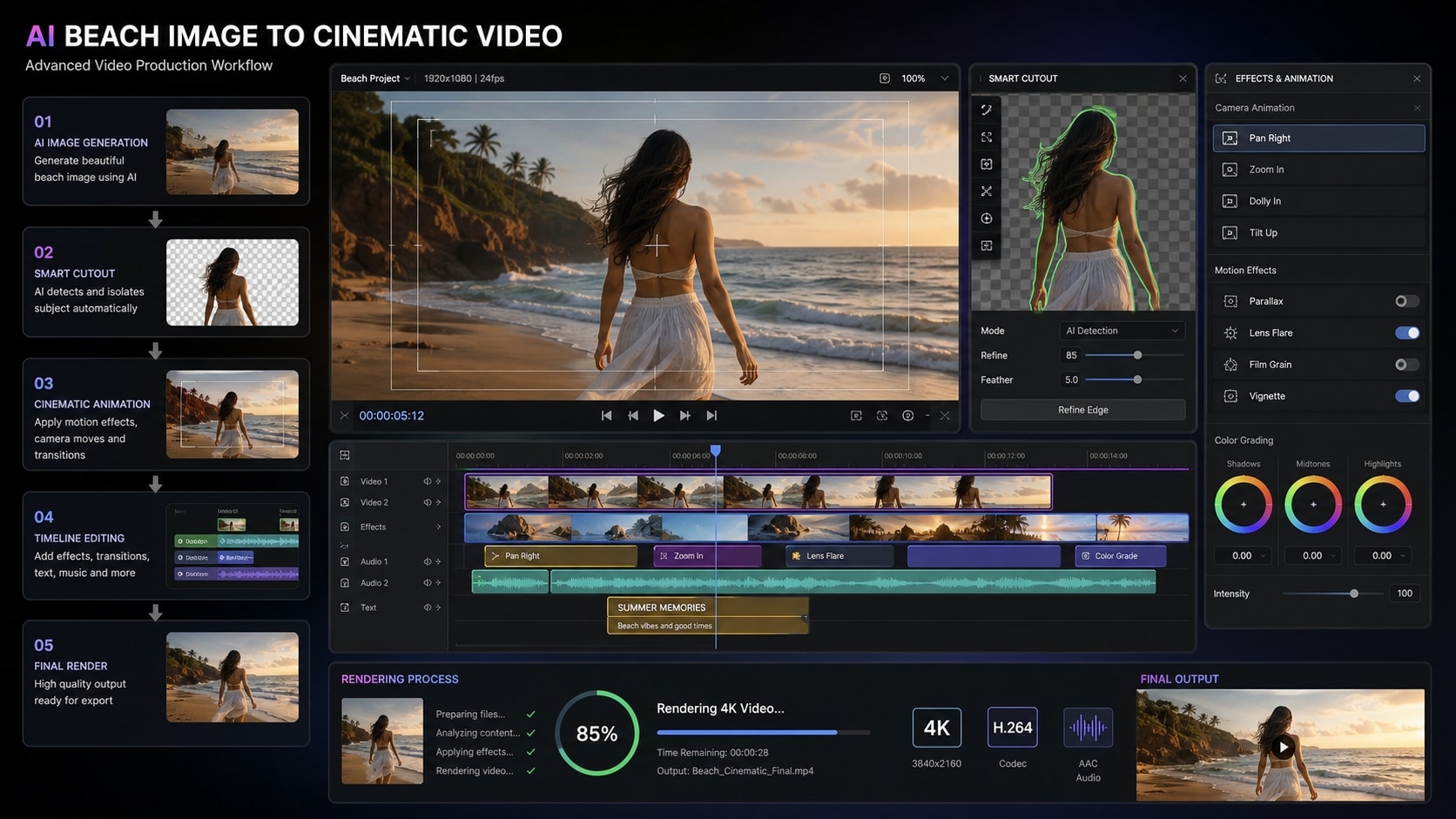 Streamline video production with AI generated beach photos