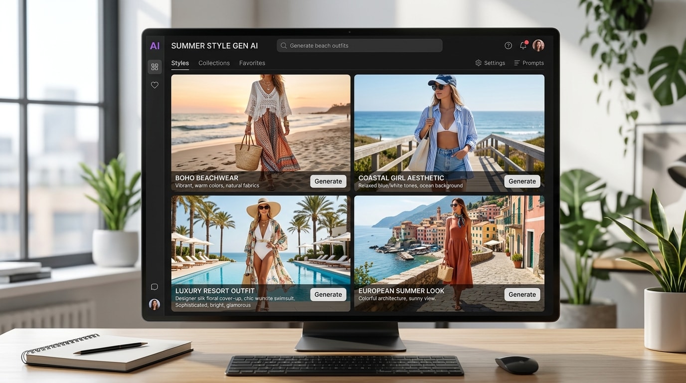 Visualize summer aesthetics beach wear