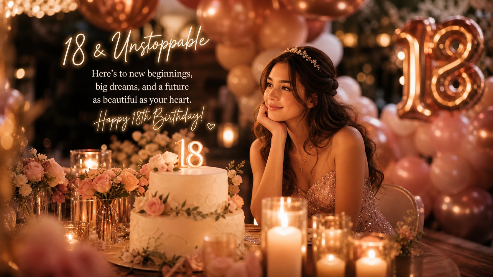 Personalize milestones with an 18th birthday caption