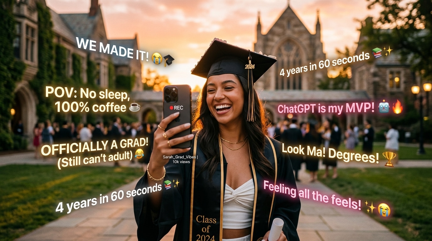Craft the perfect tone for graduation captions