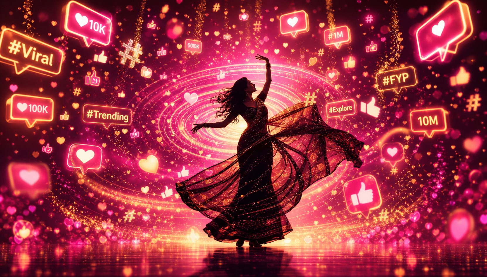 Dominate social media with viral black saree aesthetics