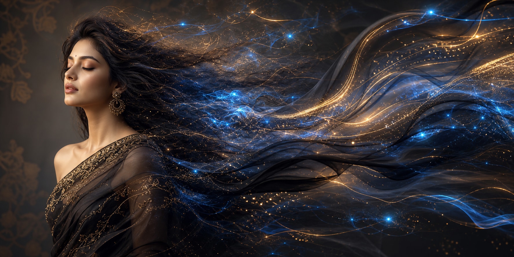 Animate your AI black saree portraits effortlessly